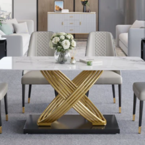 White Faux Marble Dining Table Top